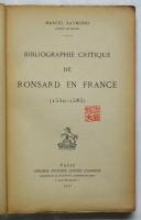 Bibliographie Critique de Ronsard en France（1550-1585）
