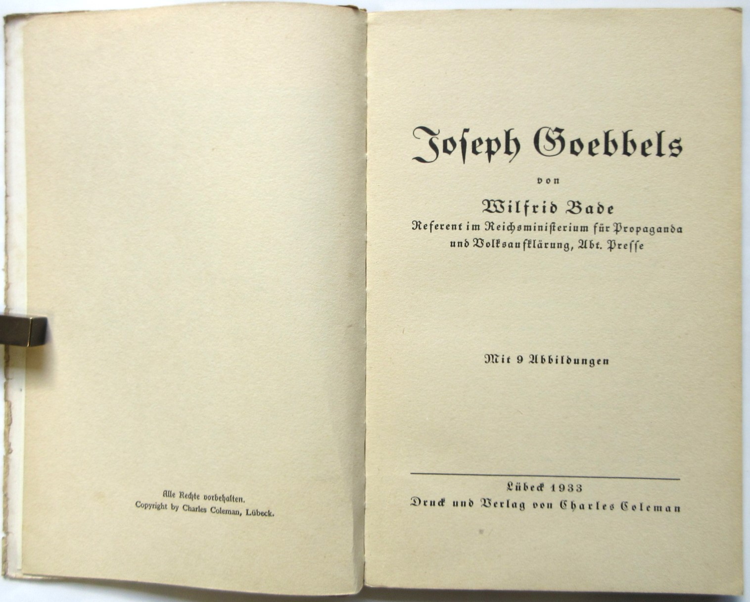 Joseph Goebbels(Wilfrid Bade) / アルカディア書房 / 古本 Joseph Goebbels(Wilfrid Bade) / アルカディア書房 / 古本