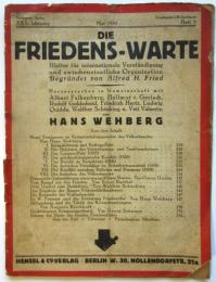 DIE FRIEDENS-WARTE　30jahrgang heft5　Mai 1930