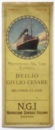 N.G.I 地中海－ニューヨーク航路 Dvilio号/ Givlio Cesare号 二等案内　