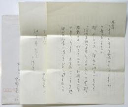 神原泰宛 中野嘉一書簡　1通