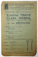 Eugène Ysaye/Clara Haskil BEETHOVEN 演奏会　チラシ