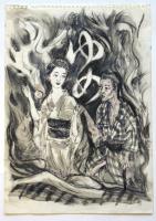 亀山巌 小村定吉著書表紙原画　2枚