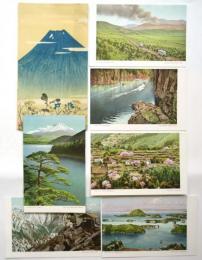 鉄道省国際観光局発行　絵葉書　6枚袋付