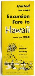 United AIR LINES Excursion Fare to Hawaii