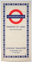 ロンドン地下鉄路線図 UNDERGROUND Diagram of Lines and Station Index