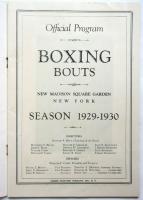 OFFICIAL PROGRAM BOXING BOUTS　Madison Square Garden　Season1929-1930　