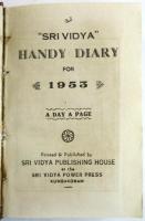 SRI VIDYA Handy Diary for 1953