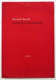 マリアン・アンダソン Marian Anderson 日本公演プログラム