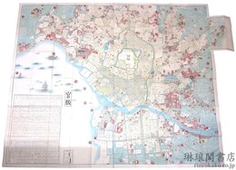 明治二己巳年改正 東京大絵図 「東京ヨリ諸国陸地里数」付