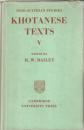 Khotanese Texts V (Indo-Scythian Studies)