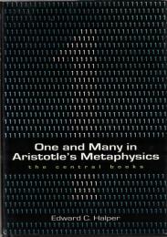One And Many in Aristotle's Metaphysics: The Central Books; With a New Preface