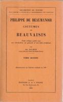 Coutumes de Beauvaisis - Texte critique publie avec une introduction, un glossaire et une table analytique par Am. Salmon