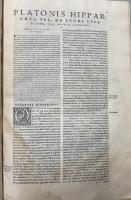 Omnia Divini Platonis Opera Tralatione Marsilii Ficini. Emendatione, et ad Graecum Codicem Collatione Simonis Grynaei, Summa Diligentia Repurgata