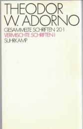 Th. W. Adorno Gesammelte Schriften Bd.20-1/2 Vermischte Schriften I/II