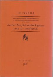 Recherches phénoménologiques pour la constitution