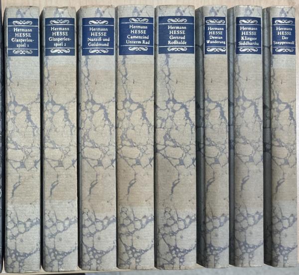 中古本　『 hermannhesse Jubilaumsausgabe ( ヘルマン・ヘッセ記念版　小判8冊セット）』ドイツ語 : Hermann Hesse die Romane und die Grossen Erzahlungen