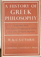 A History of Greek Philosophy Vol.1-6