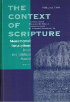 The Context of Scripture: Archival Documents from the Biblical World