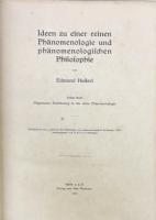 Ideen zu einer reinen Phanomenologie und Phanemenologischen Philosophie Erstes buch