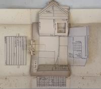 数寄屋おこし絵図  利休（不審庵）／宗旦（今日庵）／江岑（三畳中板）／不白（蓮華庵）／織部（中潜）／他