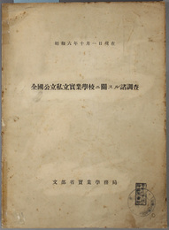 全国公立私立実業学校ニ関スル諸調査  昭和６年１０月１日現在
