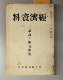 最近の関税問題  経済資料 第１６巻第８号