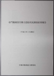 専門職種別労働力需給状況調査結果報告 平成１１年２月調査