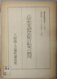 化学窯業調査表集計結果の概況  調査情報 第１６号