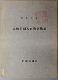 市町村別人口動態統計 