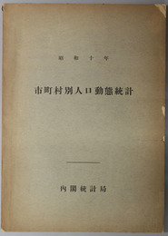 市町村別人口動態統計 