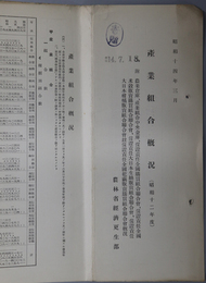 産業組合概況  附 農業倉庫、産業組合中央金庫、保証責任全国購買組合聯合会／他概況