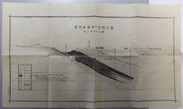 露天堀附近地層断面図 （縮尺４千分１）  [凡例：表上・石炭・凝灰岩／他]