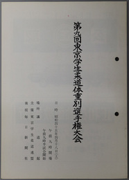 東京学生柔道体重別選手権大会  日時：昭和４５年４月１８日（土）場所：講道館