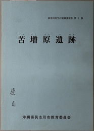 苦増原遺跡  沖縄県企業局導水管工事に伴う発掘調査報告書（具志川市文化財調査報告 第１集）