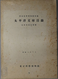 東京科学博物館所蔵太平洋文庫目録  長田尭春氏蒐集