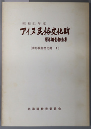 アイヌ民俗文化財緊急調査報告書  有形民俗文化財１