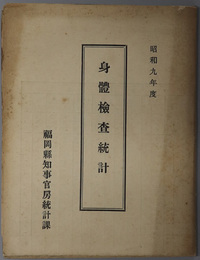 身体検査統計 ［福岡県生徒児童身体検査統計：小学校・中等学校／他］