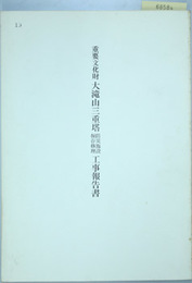 重要文化財大滝山三重塔防災施設保存修理工事報告書  