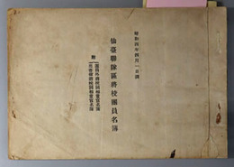 仙台聯隊区将校団員名簿  昭和４年４月１日調：附 団員外将校同相当官名簿・出寄留将校同相当官名簿