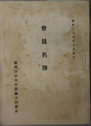 会員名簿  昭和２７年１０月現在