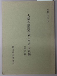 大都市制度年表  （未定稿）：昭和４７年１１月／昭和４７年１２月／昭和４８年７月