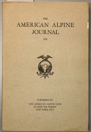 THE AMERICAN ALPINE JOURNAL 第８巻第３号 EVEREST，1952／MOUNT HUNTER，PROPOSED ROUTE／他