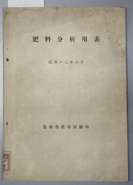 肥料分析用表