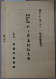 東海地方女子陸上競技大会 第１３回［昭和８年１０月１５日：於 鶴舞公園運動場］・第１４回［昭和９年１０月１４日：名古屋市鶴舞公園運動場］・第１６回:熱田神宮奉賛：参加 尋常科、高等科、女学校一般之三部［昭和１１年１０月１７日：於 名古屋市鶴舞公園運動場］