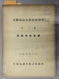 大都市公企業比較調査  電気供給事業