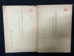 正金為替資金の史的発展　（その3・その4）　自由為替の激動面に映る諸史像／ 昭和金融恐慌とその前後　【2冊】