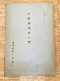 昭和12年5月　史料編纂所一覧