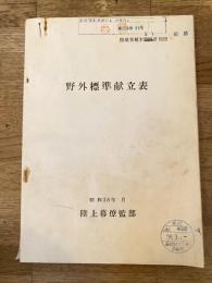 昭和38年 陸幕発補第37号別冊 野外標準献立表　陸上幕僚監部