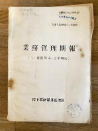 防衛庁陸上幕僚監部 昭和31年度第4四半期 業務管理期報